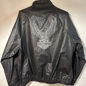 Harley-Davidson Black Windbreaker with Eagle Design
